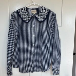 Sezane “Thomy” blouse with Peter pan collar